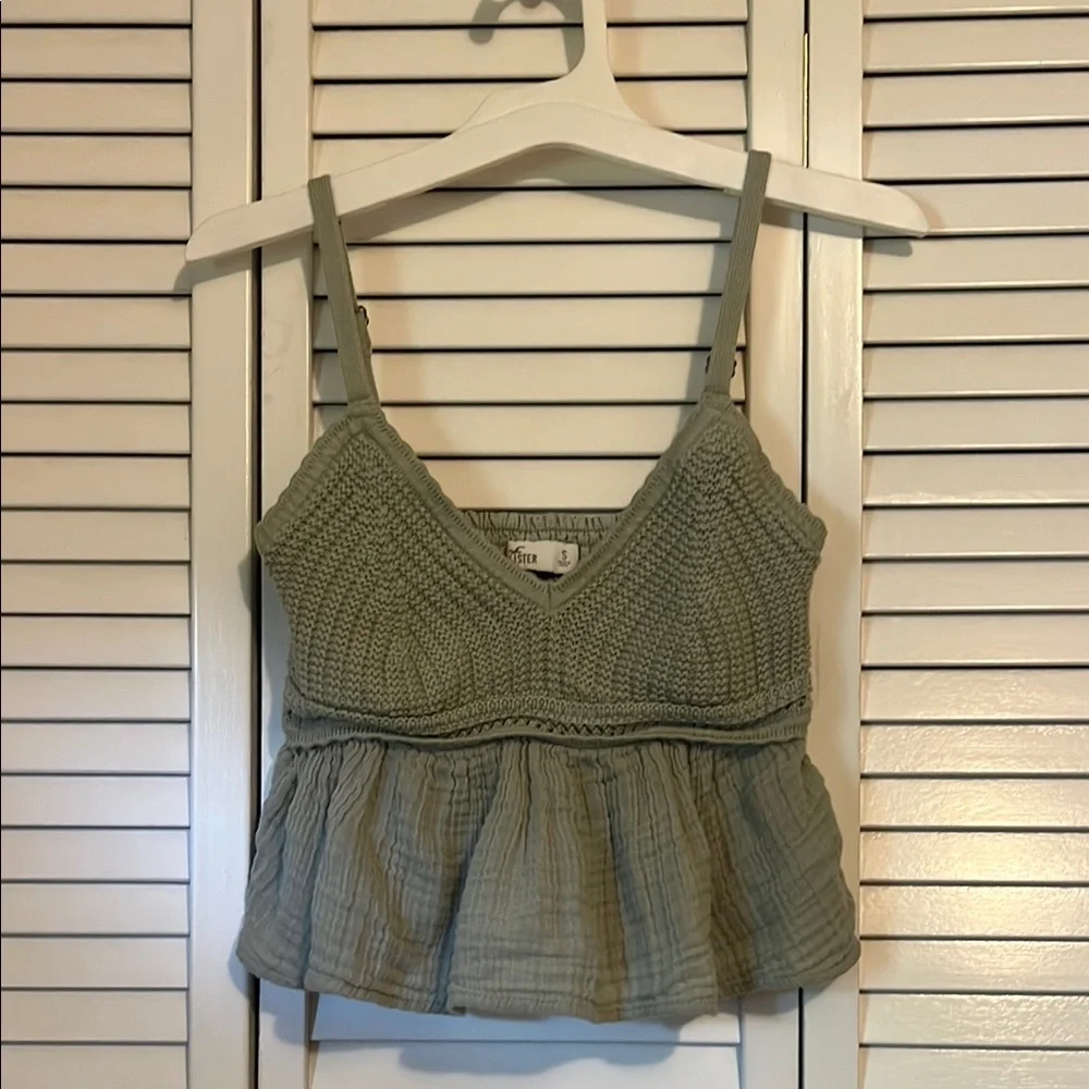 Hollister Green Ribbed Peplum Camisole - Picture 1 of 4